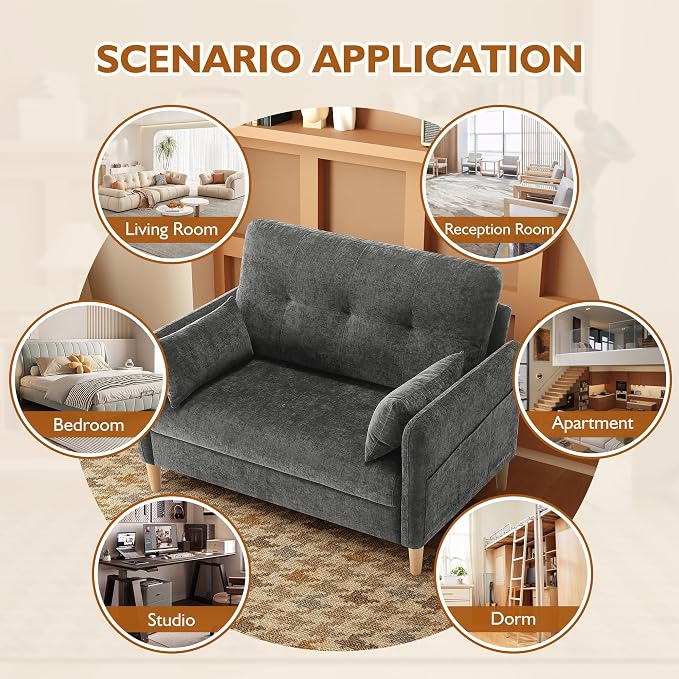 Urhanherry 47" Small Sofa Couch - Image 6