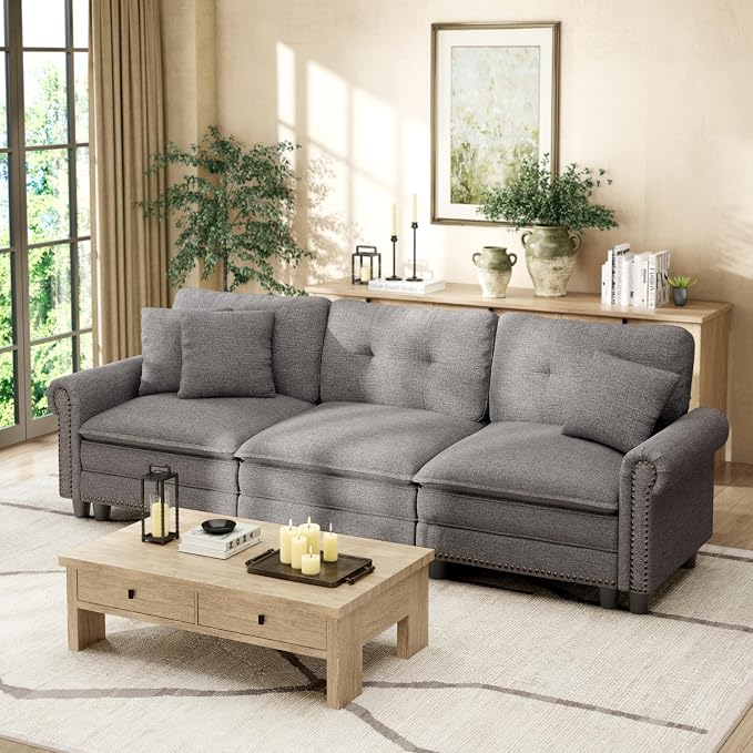 HERA'S HOUSE 116.11" Mid-Century Modern Couch, Oversized Sectional Couch by HERASHOUSE