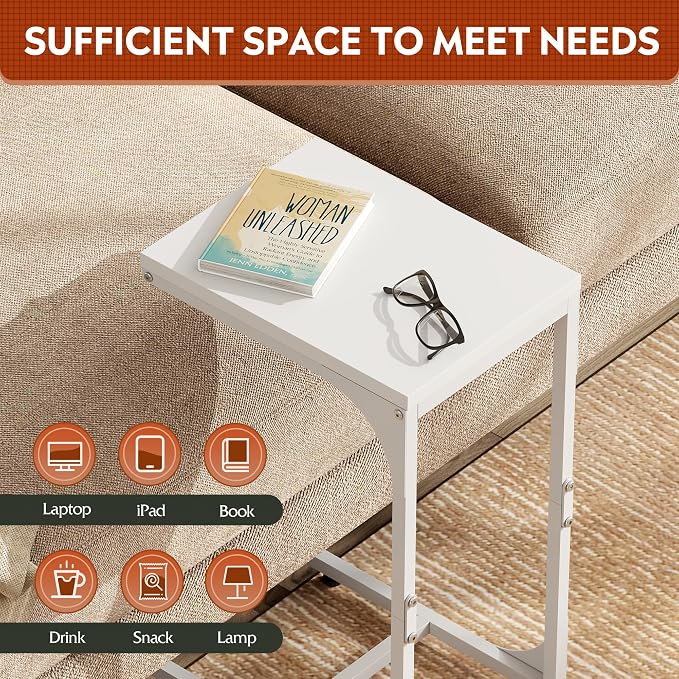 WLIVE C Shaped End Table, Small Couch Side Tables - Image 5
