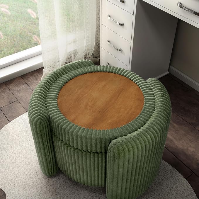 Furniture of America Lennox Modern Chenille 25-inch Round Storage Ottoman - Image 12