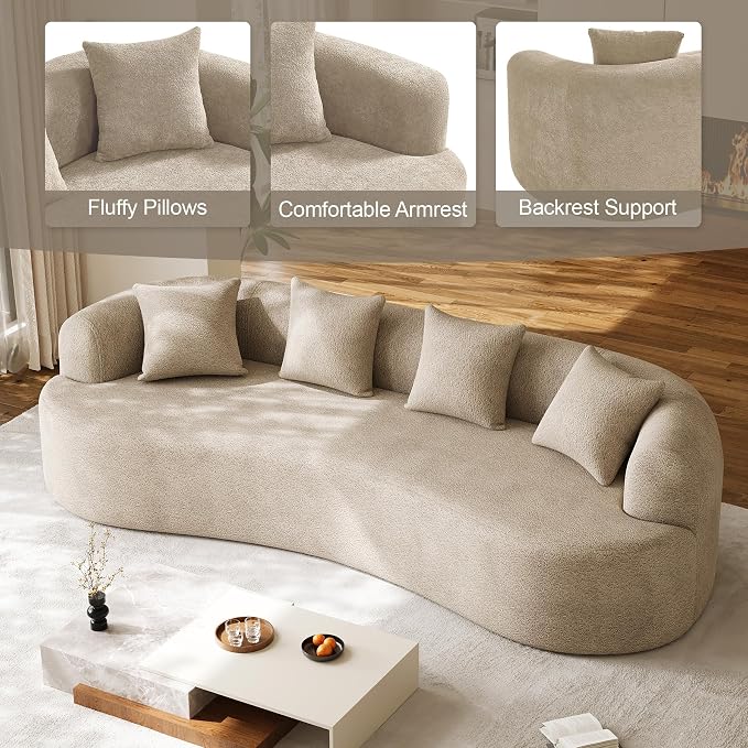 Oversized Sectional Sofa for Living Room, Modern Luxury Plush Chenille 4-Seater - Image 8