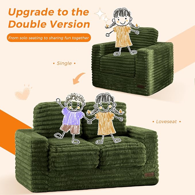 MAXYOYO Extra Wide Kids Bean Bag Chair, Comfy Faux Fur Bean Bag Sofa - Image 4
