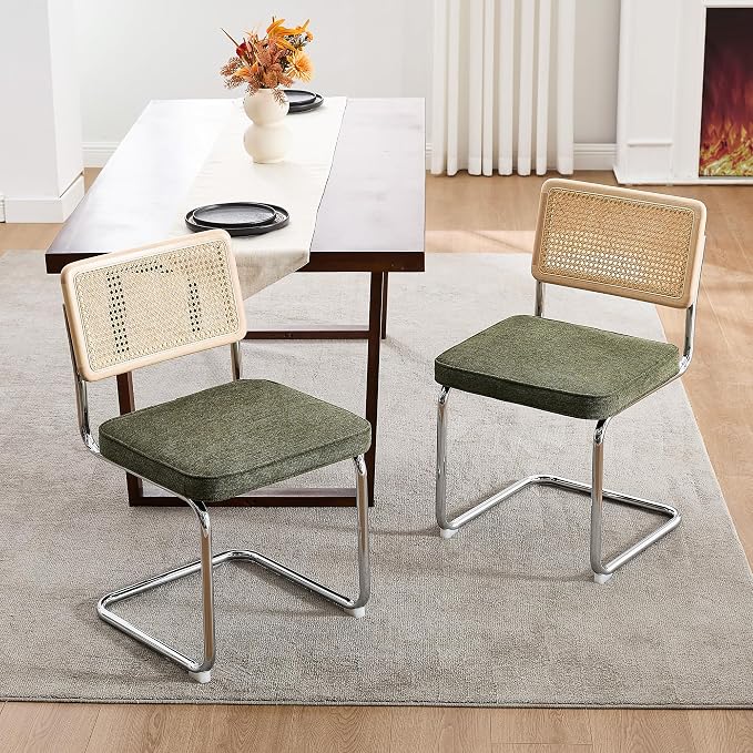 Zesthouse Natural Rattan Dining Chairs Set of 4, Mid Century Modern Dining - Image 8