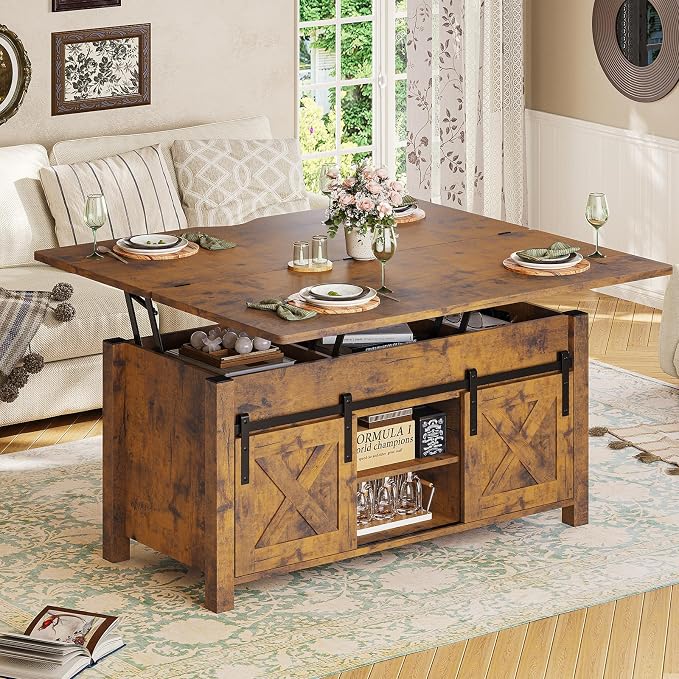 SEDETA Lift Top Coffee Table, 4 in 1 Convertible Coffee Tables by SEDETA