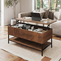Walnut Coffee Table with Storage, Rectangle Lift Top Coffee Table, Modern Wood by BIZOEIRON