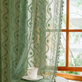 WAZZIO Boho Lace Curtains 2 Panels 63 Inches -Vintage Victorian Sheer Panel by WAZZIO