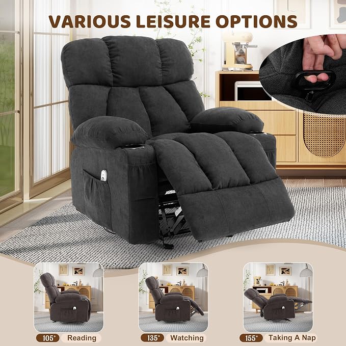 Massage Rocking Recliner Chair, Ergonomic Recliners Sofa - Image 5