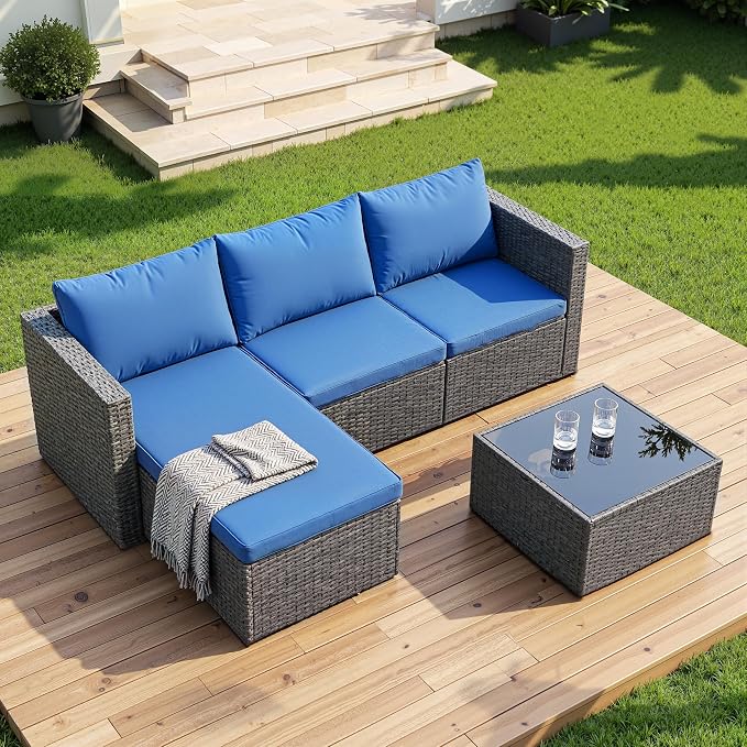 Shintenchi 4 Pieces Patio Furniture Sets, Outdoor Sofa Patio Sectional Sets All by Shintenchi%7CFurnitureMadeforRealLife