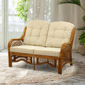 Malibu Lounge Loveseat Sofa Natural Rattan Wicker Handmade Design by Wickerix