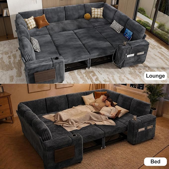 Vipbear 111" Modular Sectional Sleeper Sofa - Image 5