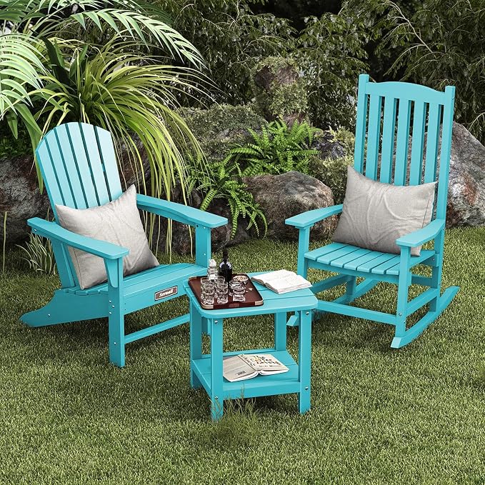 SERWALL Double Adirondack Side Table End Table Set of 6- Tiffany - Image 3