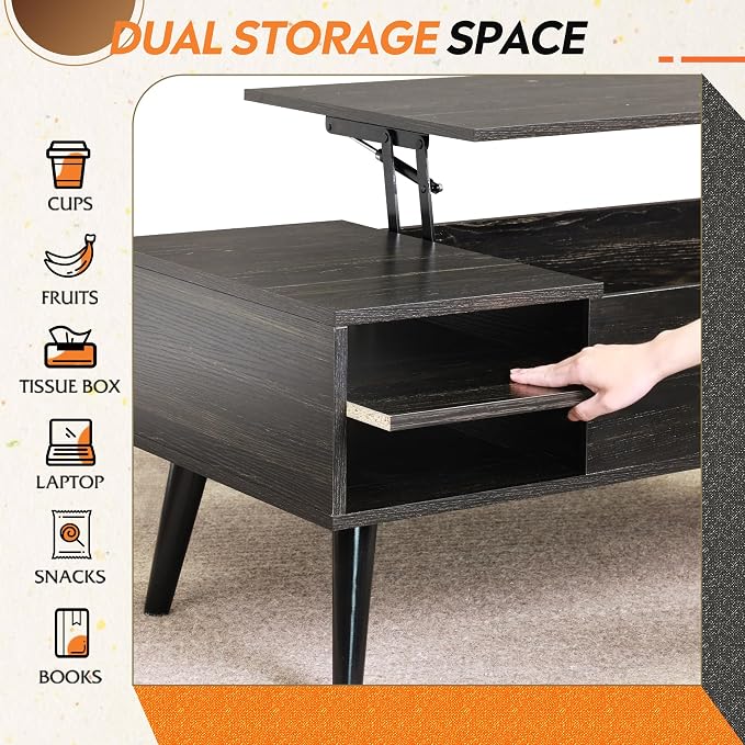 WLIVE Wood Lift Top Coffee Table - Image 6
