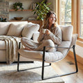 LukeAlon Modern Linen Accent Armchair, Upholstered Soft Living Room Chair by LukeAlon