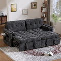 Convertible Sleeper Sofa Bed, 86 Inch Chenille Pull Out Couch by Outdoorchairs