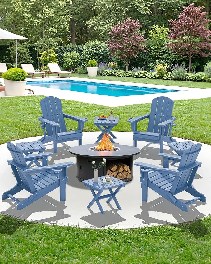 SERWALL Folding Outdoor Side Table Set of 4, Small Adirondack Side Table - Image 10
