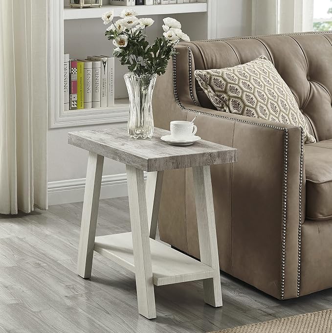 Roundhill Furniture Athens Contemporary Two-Tone Wood Shelf Side Table by RoundhillFurniture