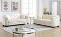 2 Piece Modern Chesterfield Velvet 77" 3-Seater Sofa Set, Upholstered Tufted by Unknown