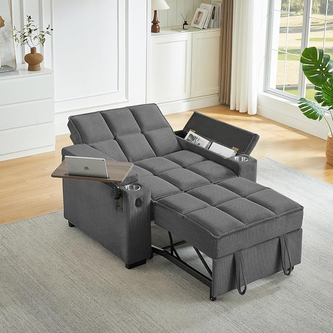 Auvsoce 3-in-1 Folding Convertible Sofa Bed Set of 2, Sleep Couch - Image 8