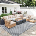 UPHA 9 Pieces Patio Furniture Sets, Wicker Outdoor Sectional Sofa Couch by UPHA