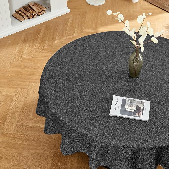 BALCONY & FALCON Round Tablecloth Washable Wrinkle Resistant and Water Proof by BALCONYFALCON