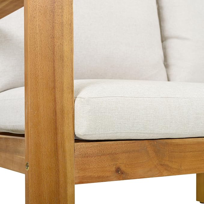 Christopher Knight Home Kayahs 5 Pieces Acacia Wood Furniture Set, Patio - Image 13