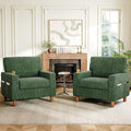 Mid Century Modern Accent Chairs Set of 2, Chenille Comfy Living Room Arm Chairs by ErdoruLiving