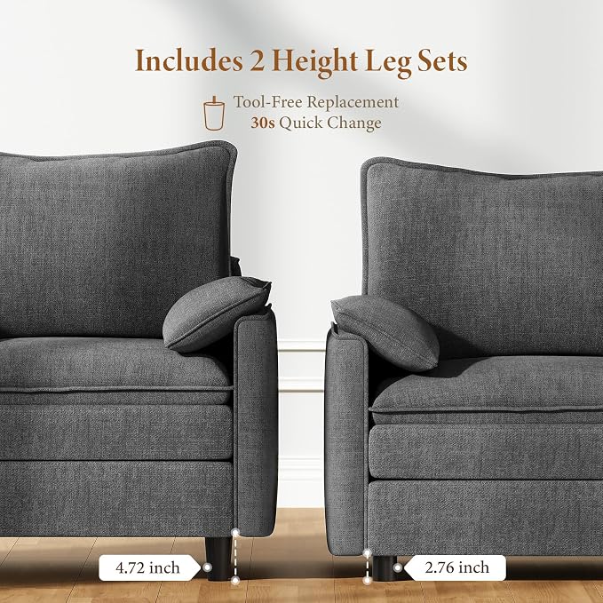 Vesgantti 40" Single Seat Sofa, Comfy Cloud Couch Deep Seat Upholstered Couch - Image 3