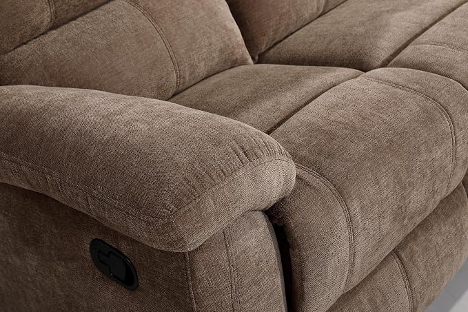 Betsy Furniture Modern Fabric Recliner Sofa Set, Loveseat w/Console, Recliner - Image 7