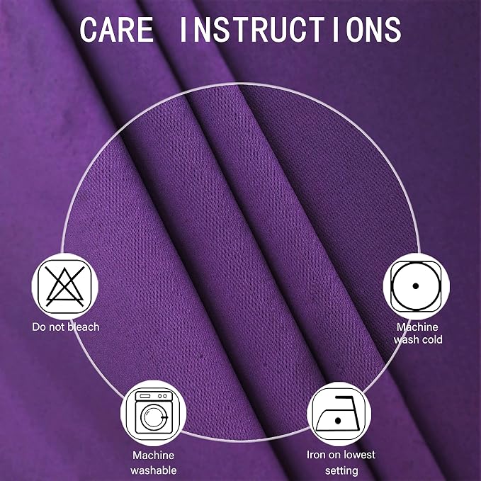 LEMOMO Purple Thermal Blackout Curtains/38 x 63 Inch/Set of 2 Panels Room - Image 4
