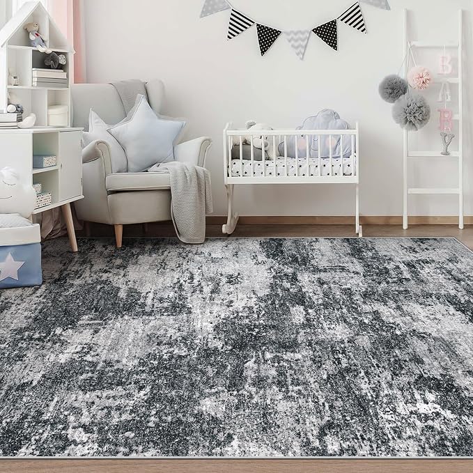 Area Rugs 6x9 for Living Room: Washable Rug Modern Abstract Neutral Soft - Image 6