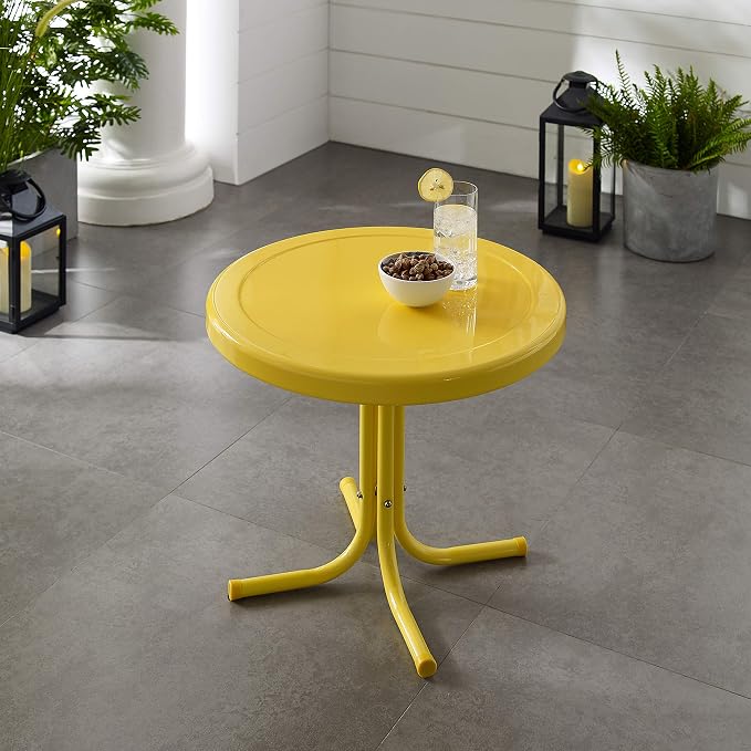 Crosley Furniture Griffith Weather Resistant Retro Metal Outdoor Side Table - Image 6