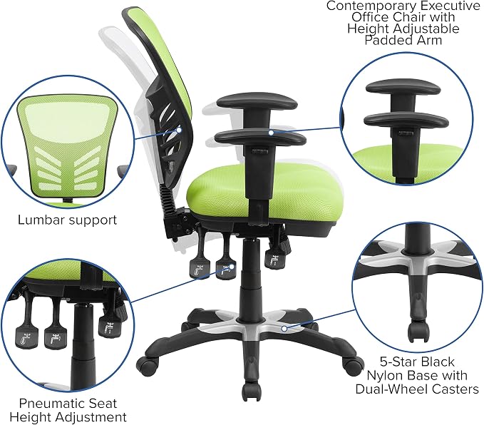 Flash Furniture Nicholas Mid-Back Swivel Office and Gaming Chair, Ergonomic - Image 4