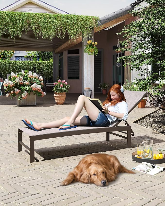 Crestlive Products Outdoor Lounge Chairs, Aluminum Pool Chaise Lounge Chairs - Image 8