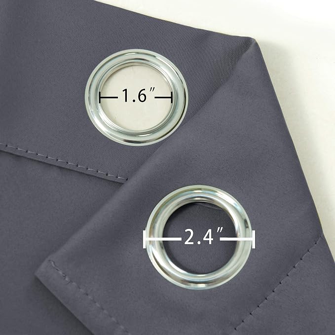 LEMOMO Blackout Curtains 66 x 84 inch/Grey Curtains Set of 2 Panels/Thermal - Image 6