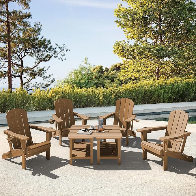 SERWALL Double Adirondack Side Table Rectangular End Table Set of 4 - Image 11