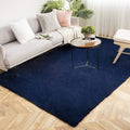 Ashler Faux Fur Rug, Ultra Soft Faux Rabbit Fur, Dark Blue Area Rugs, 5 x 7 by AshlerHomeDeco