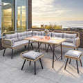 YITAHOME Patio Wicker L-Shaped Furniture Set, All-Weather Rattan Outdoor by YITAHOME