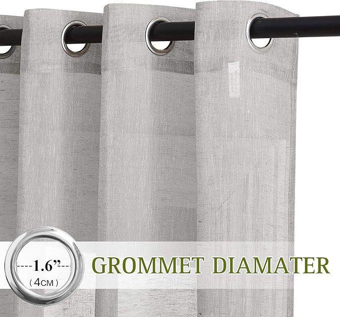 NICETOWN Flax Sheer Linen Curtains Privacy Protection - Image 2
