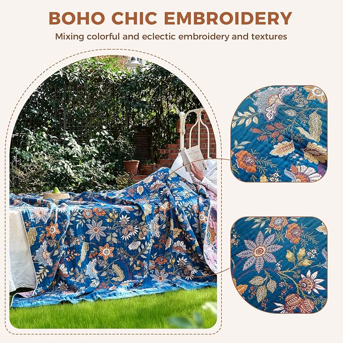 LUTBM Boho Throw Blanket for Bed Cotton Summer Blankets Bedroom Living Room - Image 3