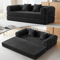 Convertible Sleeper Bed with 2 Cylindrical Pillow, Comfy Foldable Bed by QQR