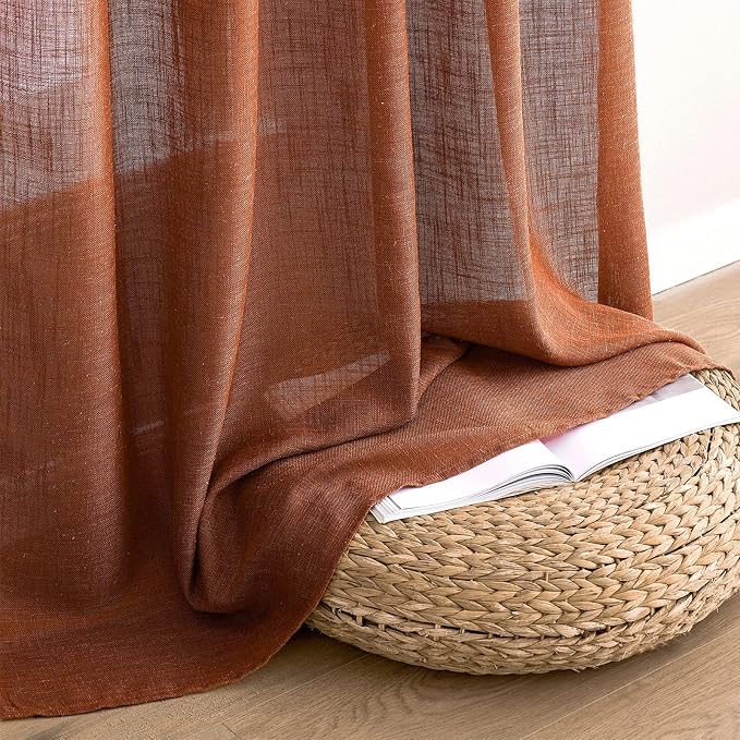 MIULEE Burnt Orange Curtains 72 Inch Length - Image 7