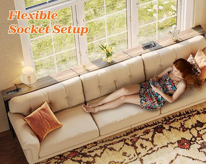 SUPERJARE 102.3 Inch Sofa Table - Image 7