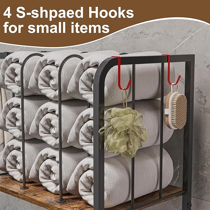 Towel Racks for Bathroom 3-Tier M-Shaped Detachable Dividers, Durable Metal - Image 4