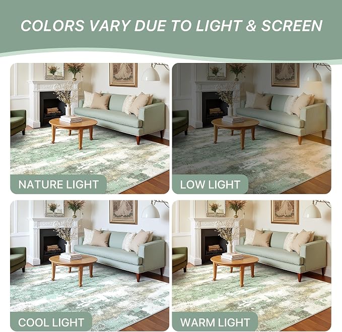 Runner Rug for Hallway Kitchen, Soft Modern Abstract Throw Rugs, Low Pile Floor - Image 6