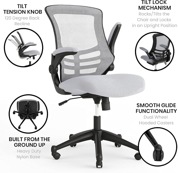 Flash Furniture Kelista Office Chair, Dark Gray Mesh - Image 5