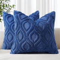 decorUhome Throw Pillow Covers 26x26 Inch Set of 2, Soft Plush Faux Wool Dark by decorUhome