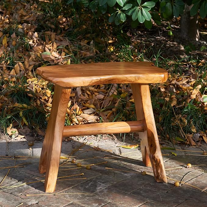 Greenage Cedar Roots Wooden Stool Naturally Shape Large 20" x 13" x 18" H Wood - Image 4
