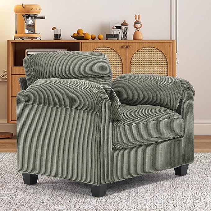 HAOMARKETS Corduroy Sofa Set, Upholstered Armchair - Image 3