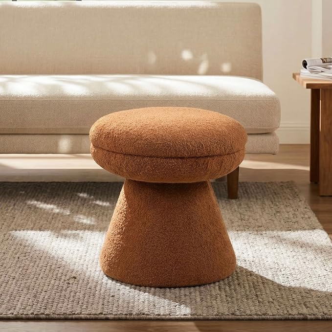 Furniture of America Rami Modern 18-inch Mushroom-Shape Upholstered Ottoman by FurnitureofAmerica