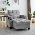Oversized Recliner Chair with Swivel Tray Table, Modern Tufted Linen Fabric by Unknown